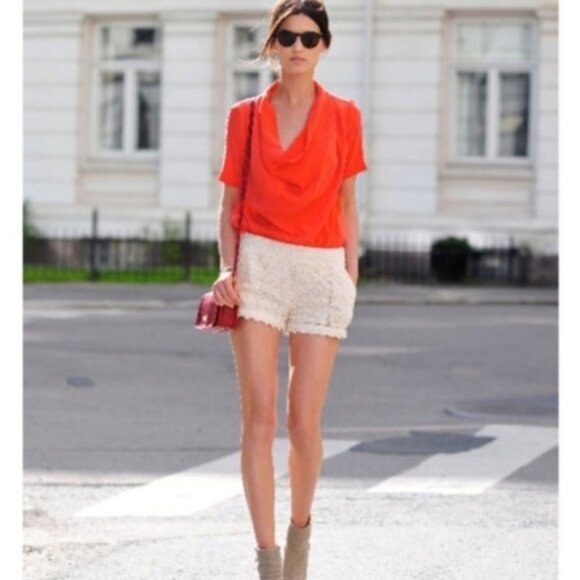 Aritzia Wilfred Jules Shorts Scallop Lace Pale Pink Coquette Size 0 Y2K 2000s - Picture 7 of 15